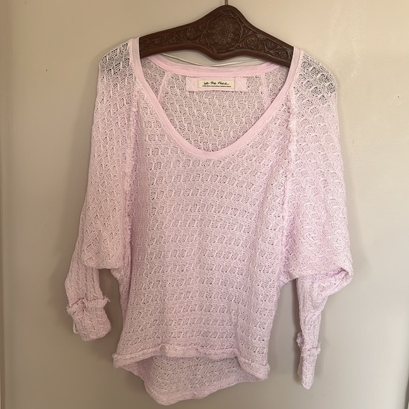 Free People Thien’s Hacci Powder Pink Sweater - Picture 3 of 4